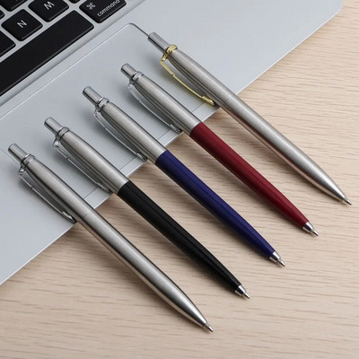 2022 нова химикалка за офис търговски печат Метални химикалки подарък Автоматични химикалки за училище Bolígrafo de varilla de acero