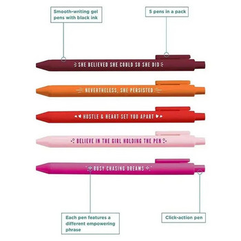 5 τεμ. Motivational Pens καινοτόμα στυλό Motivational Messages Σετ στυλό εμπνευσμένο στυλό Μαύρο μελάνι