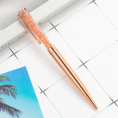 Krištoliniai rašikliai Deimantiniai tušinukai Kanceliarinės prekės ritininis tušinukas Naujovė Moterims Dovanos Mokykliniai Biuro reikmenys Rožinio aukso