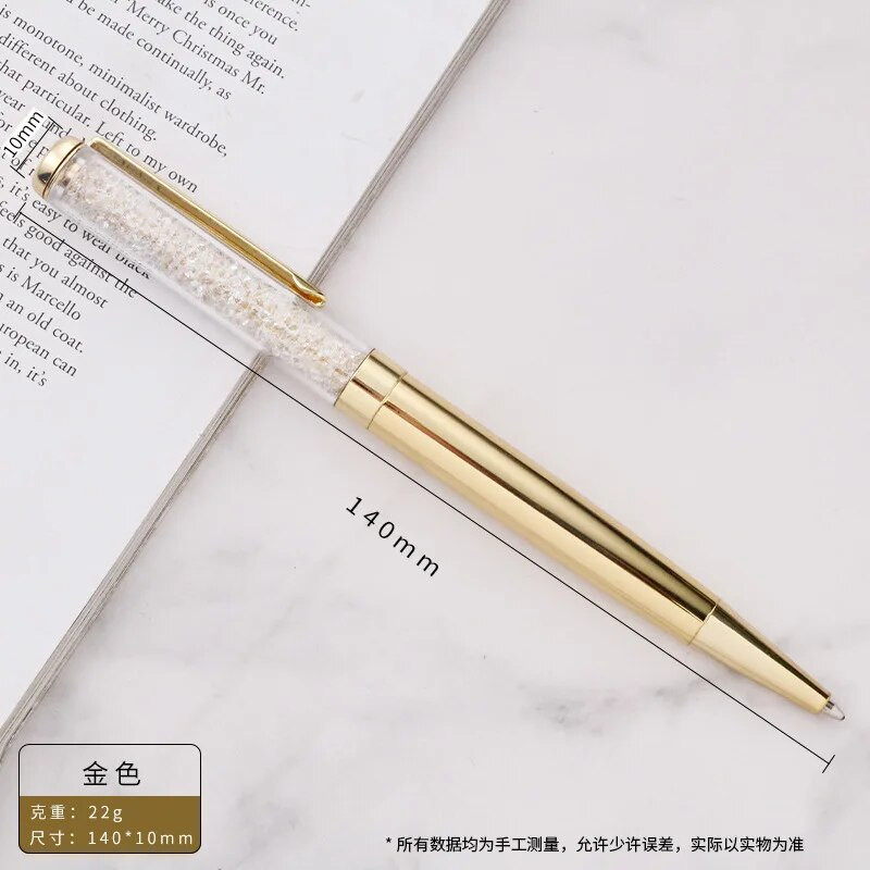 Krištoliniai rašikliai Deimantiniai tušinukai Kanceliarinės prekės ritininis tušinukas Naujovė Moterims Dovanos Mokykliniai Biuro reikmenys Rožinio aukso