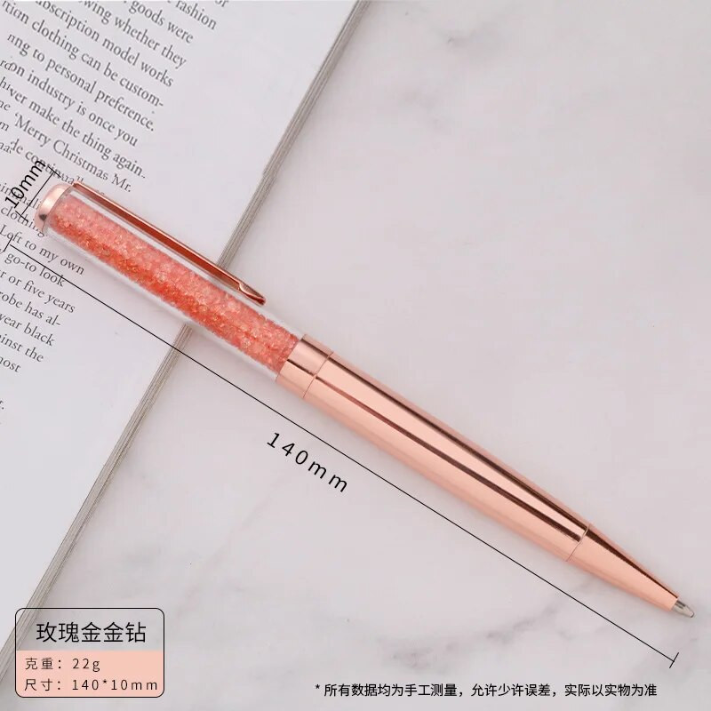 Krištoliniai rašikliai Deimantiniai tušinukai Kanceliarinės prekės ritininis tušinukas Naujovė Moterims Dovanos Mokykliniai Biuro reikmenys Rožinio aukso