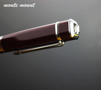 Висококачествена изцяло метална диамантена химикалка от розово злато, месингова химикалка за писане на подаръци, канцеларски материали, училищна, офисна, гелова писалка