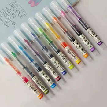 10 Χρώματα Straight υγρό Gel στυλό Γρήγορο στέγνωμα Μεγάλης χωρητικότητας Πολύχρωμα Gel στυλό 0,5mm Rollerball Στυλό Σχολικό Γραφείο