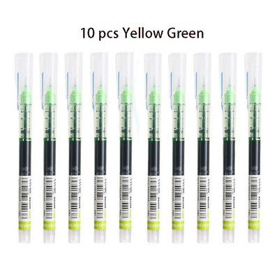 10 Χρώματα Straight υγρό Gel στυλό Γρήγορο στέγνωμα Μεγάλης χωρητικότητας Πολύχρωμα Gel στυλό 0,5mm Rollerball Στυλό Σχολικό Γραφείο