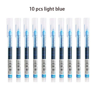 10 Χρώματα Straight υγρό Gel στυλό Γρήγορο στέγνωμα Μεγάλης χωρητικότητας Πολύχρωμα Gel στυλό 0,5mm Rollerball Στυλό Σχολικό Γραφείο