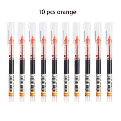 10 Χρώματα Straight υγρό Gel στυλό Γρήγορο στέγνωμα Μεγάλης χωρητικότητας Πολύχρωμα Gel στυλό 0,5mm Rollerball Στυλό Σχολικό Γραφείο