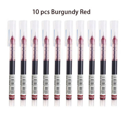 10 Χρώματα Straight υγρό Gel στυλό Γρήγορο στέγνωμα Μεγάλης χωρητικότητας Πολύχρωμα Gel στυλό 0,5mm Rollerball Στυλό Σχολικό Γραφείο