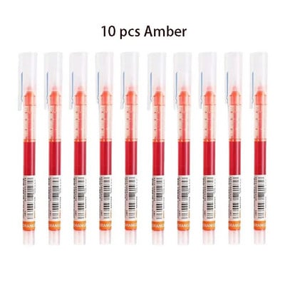 10 Χρώματα Straight υγρό Gel στυλό Γρήγορο στέγνωμα Μεγάλης χωρητικότητας Πολύχρωμα Gel στυλό 0,5mm Rollerball Στυλό Σχολικό Γραφείο