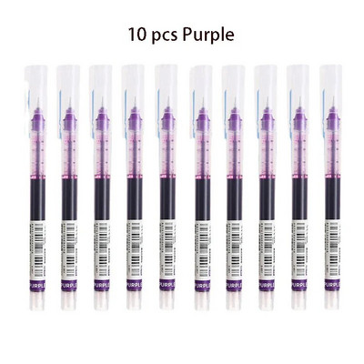 10 Χρώματα Straight υγρό Gel στυλό Γρήγορο στέγνωμα Μεγάλης χωρητικότητας Πολύχρωμα Gel στυλό 0,5mm Rollerball Στυλό Σχολικό Γραφείο