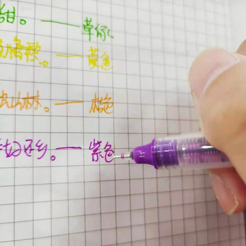 10 Χρώματα Straight υγρό Gel στυλό Γρήγορο στέγνωμα Μεγάλης χωρητικότητας Πολύχρωμα Gel στυλό 0,5mm Rollerball Στυλό Σχολικό Γραφείο