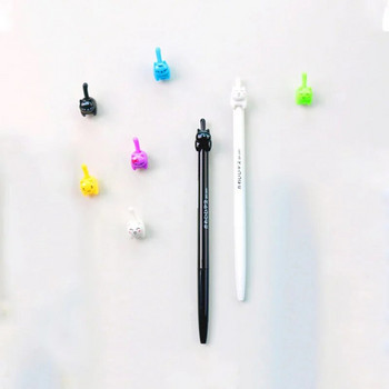 6 бр./лот Kawaii Черна котешка опашка Гел писалка 0,5 mm Цветни котки Press Style Автоматична писалка за писане Канцеларски материали Ученически пособия