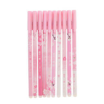 5 τμχ Cherry Blossom Erasable Pen Pink Gel στυλό για στυλό γραφής 0,5mm Πλενόμενη λαβή Μπλε μελάνι Σχολικά είδη γραφείου