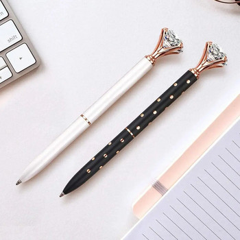 Химикалка с голям диамант, кристал, химикалка, канцеларски материали за студенти, офис бизнес подаръци, 1,0 mm метална писалка с кристали