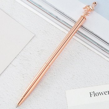 Ellen Brook 1 PCS Химикалка Фламинго Розово злато Сватбена метална медна химикалка Офис Училищни пособия Канцеларски материали