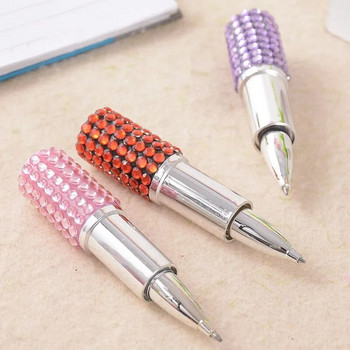1 τεμ Diamond στην κορυφή Στυλό για κραγιόν Creative Ballpoint Pen χαριτωμένα επιστολόχαρτα χρωματιστά στυλό Σχολικά είδη Δωρεάν αποστολή