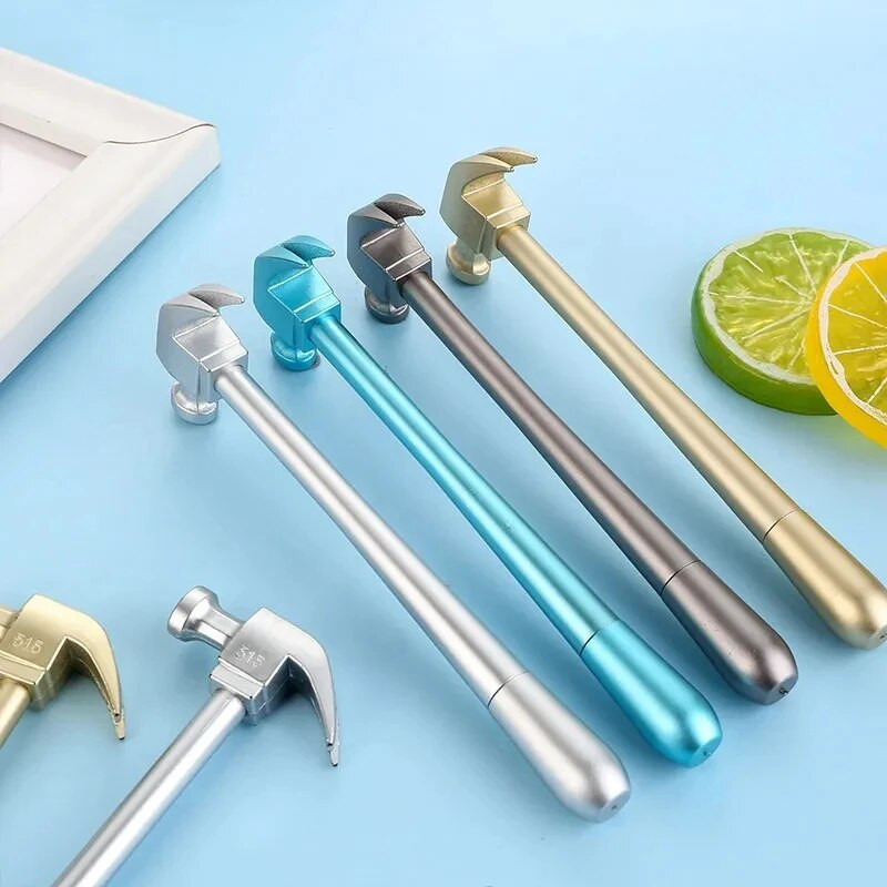 Creative Simulation Hammer Gel Pen Stationery Learning Shool Office Stationery Gift Graffiti Writing Graffiti Metal Signature Pen