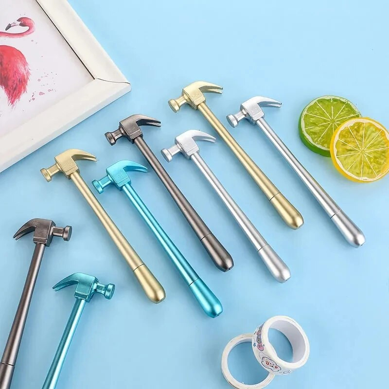 Creative Simulation Hammer Gel Pen Stationery Learning Shool Office Stationery Gift Graffiti Writing Graffiti Metal Signature Pen
