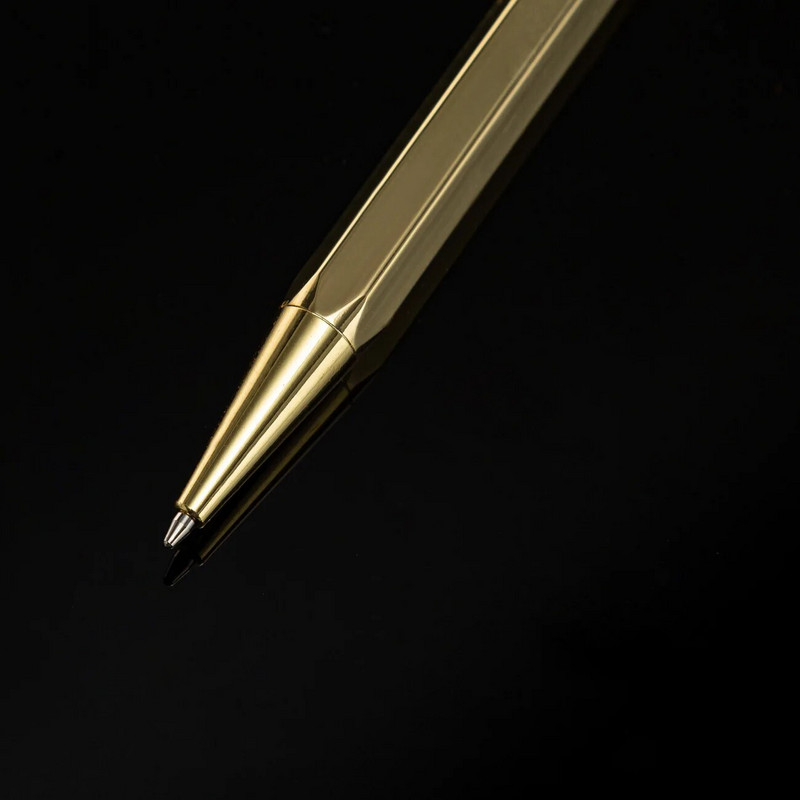 Kuusnurkne messingist pastapliiats Uus hulgimüügil metallist press-messingpliiats, kingituseks hulknurkne messingist pastapliiats