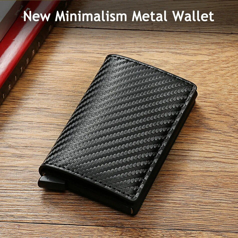 Carbon Fiber For Apple Airtag Wallet Men Business ID Κάτοχος πιστωτικής κάρτας Rfid Slim Anti Protect Airtag Slide Wallet Dropship