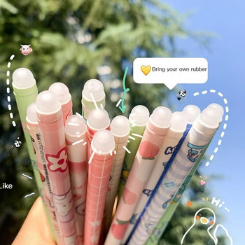 6/18Pcs/Σετ Kawaii Cartoons Erasable Pen 0,5mm blue ink Cute Gel Pens Πλενόμενη λαβή Σχολικά είδη γραφείου παιδικά Statione