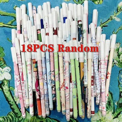 6/18gab/komplekts Kawaii karikatūras dzēšama pildspalva 0,5mm zila tinte Cute želejas pildspalvas Mazgājams rokturis Skolas biroja piederumi bērniem Statione