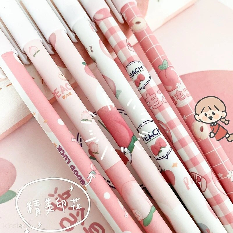 6/18gab/komplekts Kawaii karikatūras dzēšama pildspalva 0,5mm zila tinte Cute želejas pildspalvas Mazgājams rokturis Skolas biroja piederumi bērniem Statione