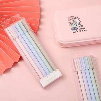 6 бр./компл. Creative Cute Morandi Simple Small Fresh Gel Pen Kawaii Бързосъхнеща капачка Неутрална писалка Дневник Консумативи Канцеларски материали