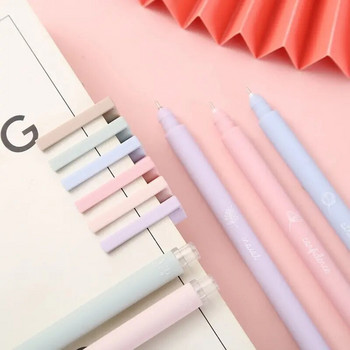 6 бр./компл. Creative Cute Morandi Simple Small Fresh Gel Pen Kawaii Бързосъхнеща капачка Неутрална писалка Дневник Консумативи Канцеларски материали