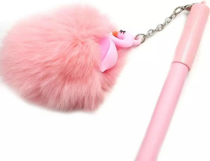1 buc. stilou gel cu flamingo roz frumos, pixuri cu lebădă de pluș, pentru școală, scris, cadouri pentru fete, stilouri neutre Kawaii, rechizite școlare, papetărie