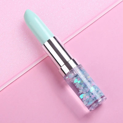 Lūpu krāsas formas gēla pildspalva Creative Pen Quicksand rakstīšanas pildspalva 0,5 mm melna gēla tintes pildspalva skolas piederumi meitenei Ziemassvētku dāvana