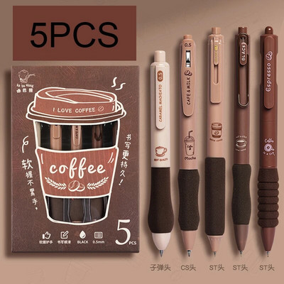 Geeli tindipliiatsid, mustad tindipliiatsid Fine Point, sileda kirjutuspliiatsiga, 0,5 mm sissetõmmatavad, parimad esteetilised armsad pliiatsid märkmete kirjutamiseks