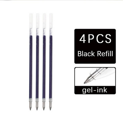 1 TK mitmevärviline pliiats 4 ühes värviline sissetõmmatav geelpliiats 0,5 mm must sinine punane tindiga täidis õpilaste kooli geelpliiatsite kirjatarvetele