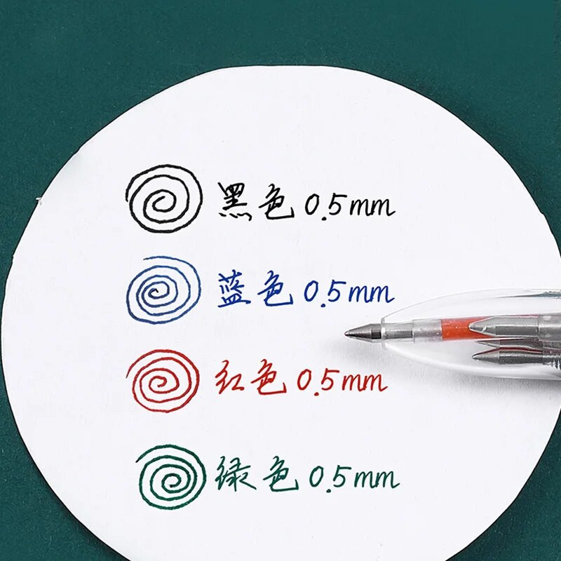 1 TK mitmevärviline pliiats 4 ühes värviline sissetõmmatav geelpliiats 0,5 mm must sinine punane tindiga täidis õpilaste kooli geelpliiatsite kirjatarvetele