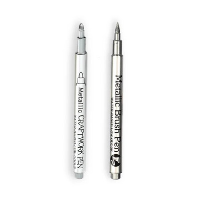 2/1 gab. Metāla marķieris Zelta sudraba krāsas pastāvīgs mākslas marķieris Manga amatniecībai Scrapbooking skolas kancelejas piederumi