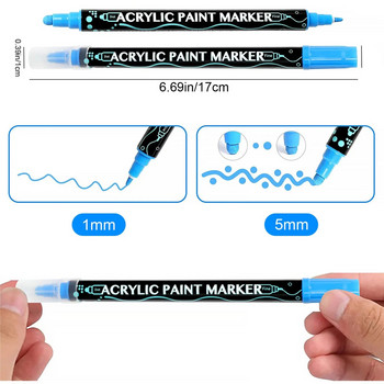 12/24/36 Опаковки Акрилни маркери за боядисване с двоен връх Маркери за рисуване с точки за рисуване Преносим маркер за оцветяване Бързо съхнещ