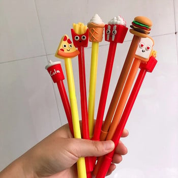 10 τεμ/Σετ Creative Simulation Food Gel Pen Fries Cola Burger Cartoon Signature Pen Cute Gel Pen School Στυλό Γραφής Χαρτικά