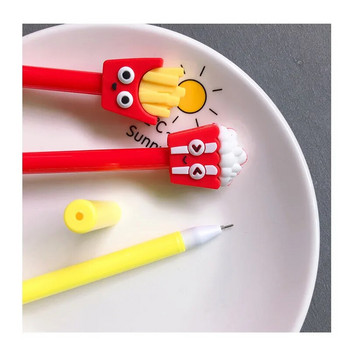 10 τεμ/Σετ Creative Simulation Food Gel Pen Fries Cola Burger Cartoon Signature Pen Cute Gel Pen School Στυλό Γραφής Χαρτικά