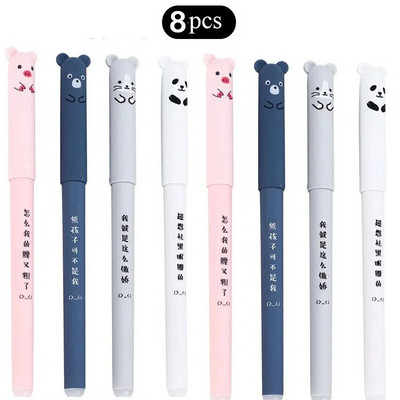 4/26 gab./komplektā Kawaii dzēšamās pildspalvas rakstīšanai piezīmju grāmatiņas Meitenes jaukas gēla pildspalvas Biroja piederumi Skolas piederumi Kancelejas preces