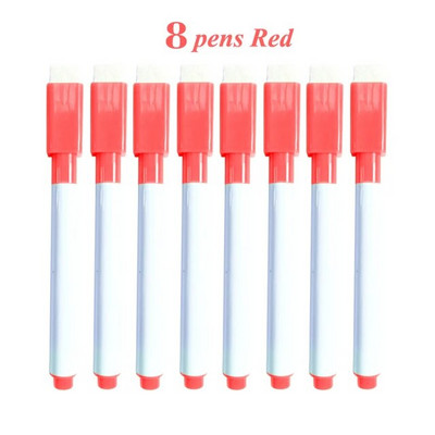 LOLEDE Multi 8Colors baltās tāfeles pildspalvu komplekts, izdzēšams marķieris, kas paredzēts baltās tāfeles stiklam, bērnu zīmēšanai birojā, tikšanās skola skolotāja