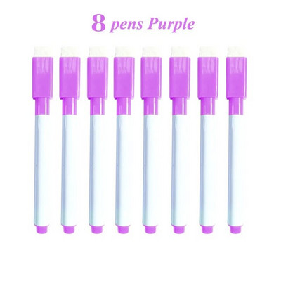 LOLEDE Multi 8Colors baltās tāfeles pildspalvu komplekts, izdzēšams marķieris, kas paredzēts baltās tāfeles stiklam, bērnu zīmēšanai birojā, tikšanās skola skolotāja