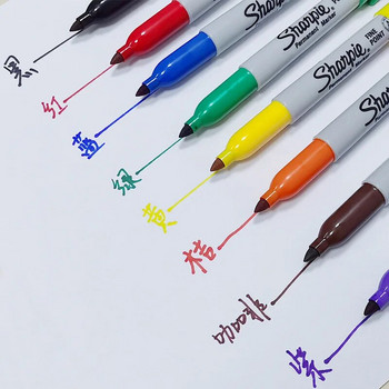 11 цвята Sharpie Paint Marker Водоустойчив Fine Point 1 mm Постоянно изкуство Без прах Маркер Pen Creative Doodling Писане Канцеларски материали