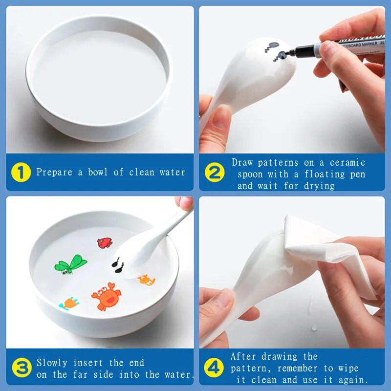 Burvju ūdens apgleznošanas pildspalva Krāsaina Marka pildspalva Marķieri Peldoša tintes pildspalva Rotaļlieta Ūdens pildspalvas Bērnu Montesori Agrīnās izglītības rotaļlietas