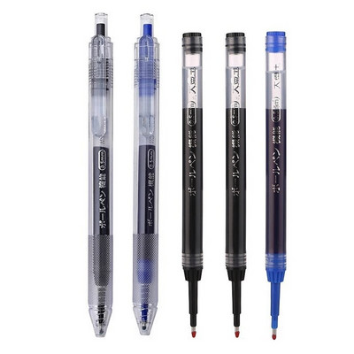 Ievelkamu gēla pildspalvu komplekts ar lielu ietilpību melns, zils sarkans tintes uzgalis želejveida pildspalva 0,5 mm, uzpilde biroja skolas piederumi kancelejas piederumi