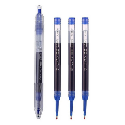 Ievelkamu gēla pildspalvu komplekts ar lielu ietilpību melns, zils sarkans tintes uzgalis želejveida pildspalva 0,5 mm, uzpilde biroja skolas piederumi kancelejas piederumi