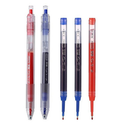Ievelkamu gēla pildspalvu komplekts ar lielu ietilpību melns, zils sarkans tintes uzgalis želejveida pildspalva 0,5 mm, uzpilde biroja skolas piederumi kancelejas piederumi