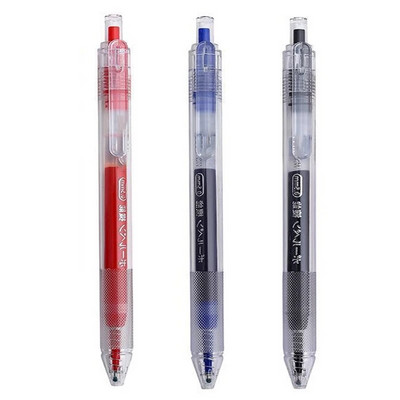 Ievelkamu gēla pildspalvu komplekts ar lielu ietilpību melns, zils sarkans tintes uzgalis želejveida pildspalva 0,5 mm, uzpilde biroja skolas piederumi kancelejas piederumi