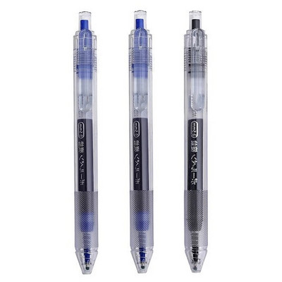 Ievelkamu gēla pildspalvu komplekts ar lielu ietilpību melns, zils sarkans tintes uzgalis želejveida pildspalva 0,5 mm, uzpilde biroja skolas piederumi kancelejas piederumi