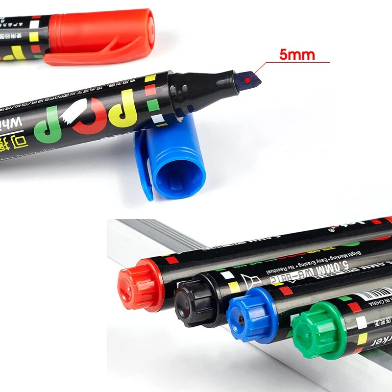 8/12 Έγχρωμο σετ λευκού πίνακα POP, λοξές και στρογγυλές μύτες, σβήσιμο, επαναγεμιζόμενο, ασφάλεια, μη τοξικό, σύσκεψη γραφείου, εκπαιδευτικά είδη