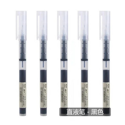 5 τεμάχια/σετ Στυλό ρολό 0,5 χιλιοστών που στεγνώνει γρήγορα Μαύρο/Κόκκινο/μπλε μελάνι Straight Liquid Rollerball Gel στυλό για σχολικά επιστολόχαρτα Kawaii