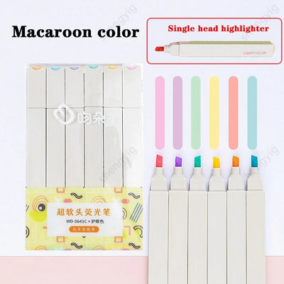 6 gab/komplekts marķieris gaišas krāsas kawaii marķieri DIY Albuma dienasgrāmata gēla pildspalvas studentu rakstāmpiederumi māksla Skolas un biroja piederumi bērnam